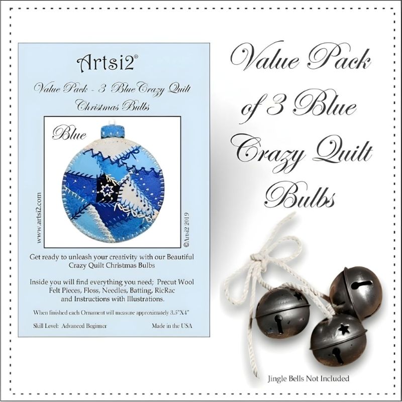 Crazy Quilt Christmas Bulbs Value Pack
