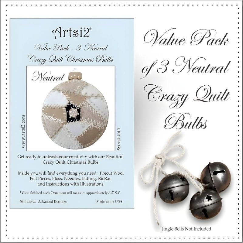 Crazy Quilt Christmas Bulbs Value Pack