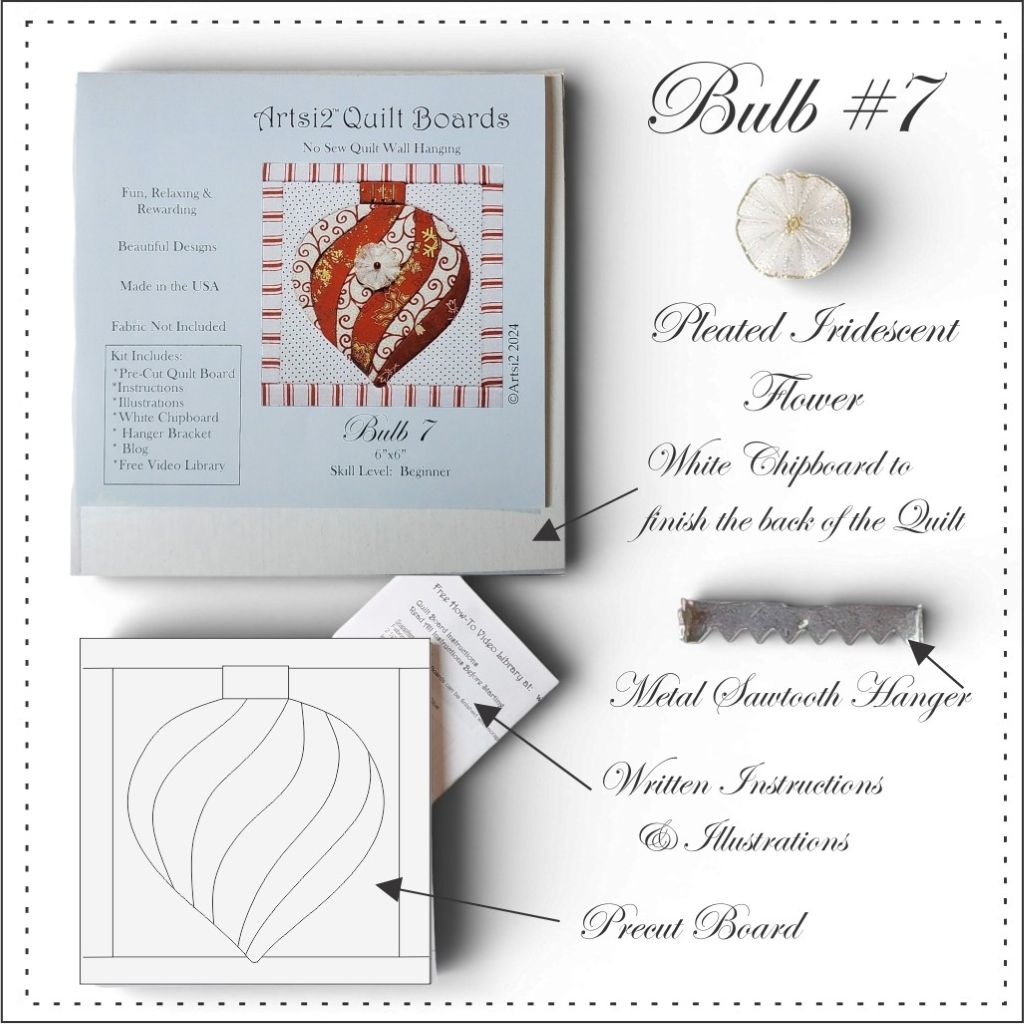 Christmas Bulbs DIY No Sew Quilt Kit by Artsi2 Value Pack