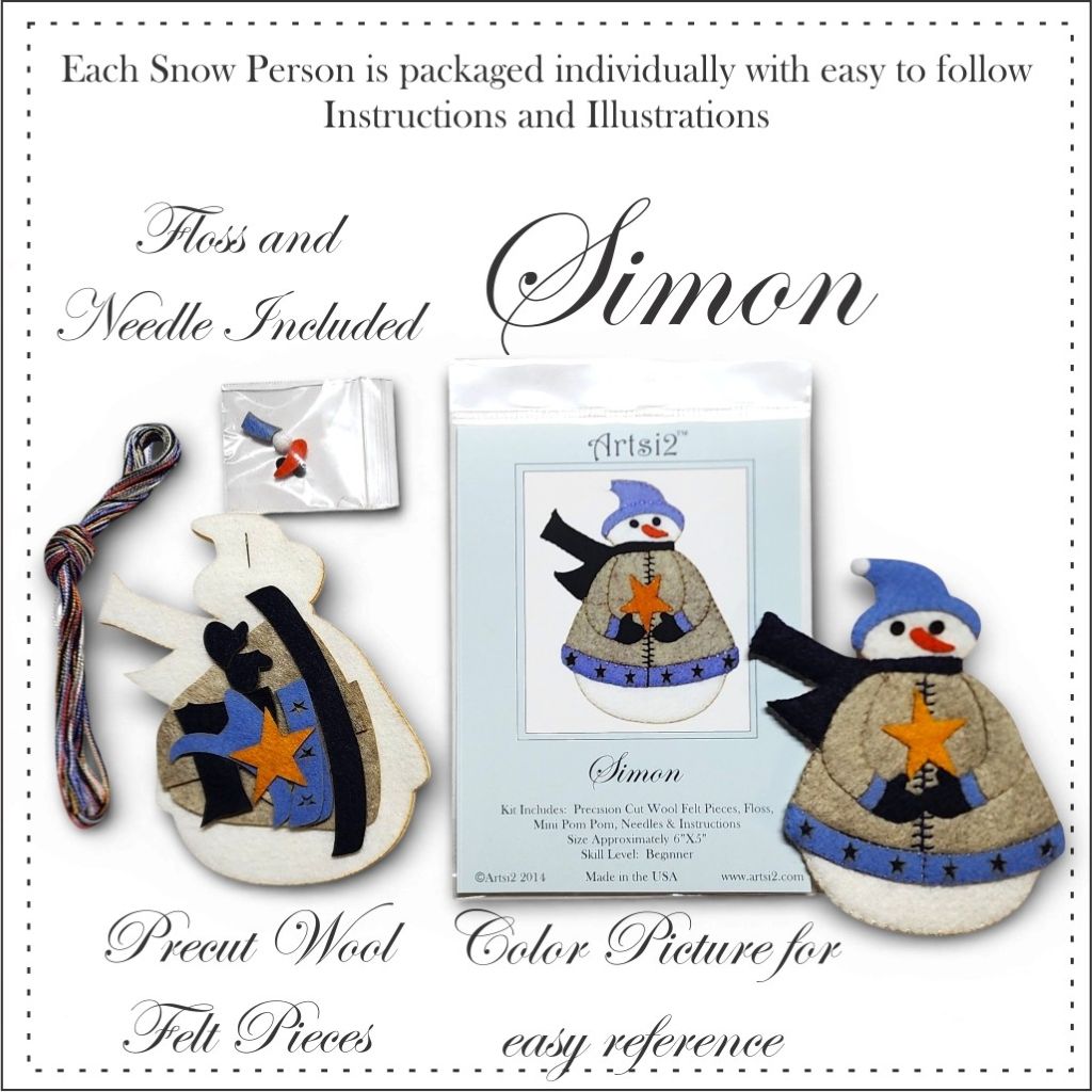 Snowman & Snow Women Value Pack Hand Embroidery Stitch Kit by Artsi2