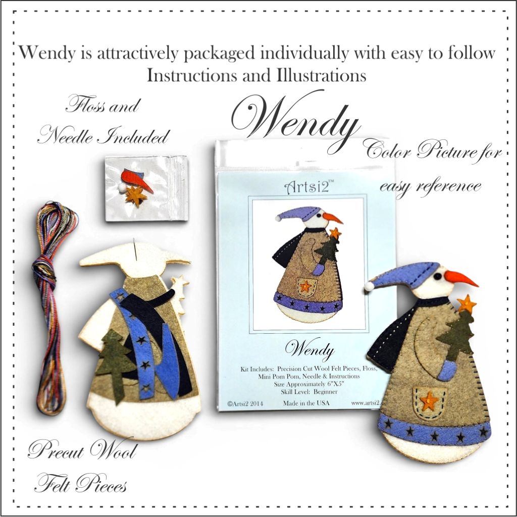 Snowman & Snow Women Value Pack Hand Embroidery Stitch Kit by Artsi2