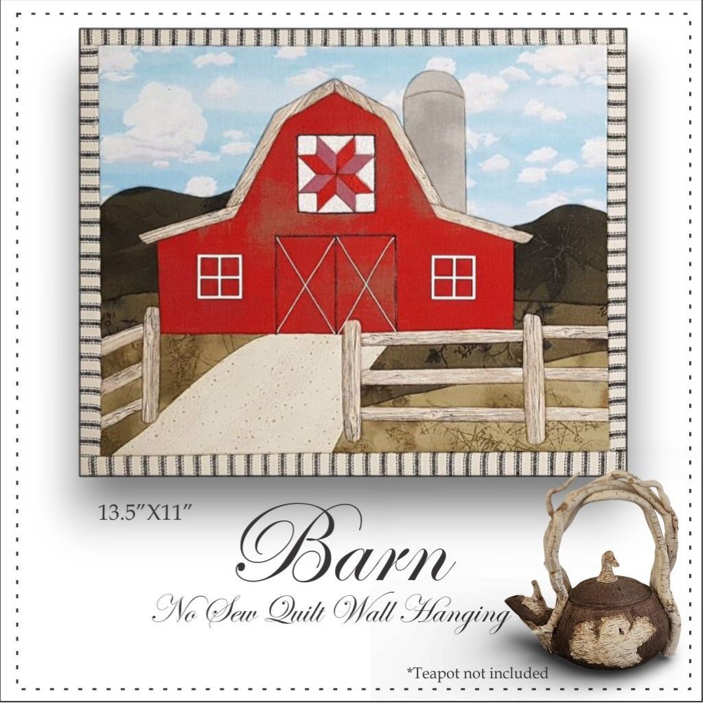Lovely Barn Quilt Easy No Sew by Artsi2 13.5"X11"