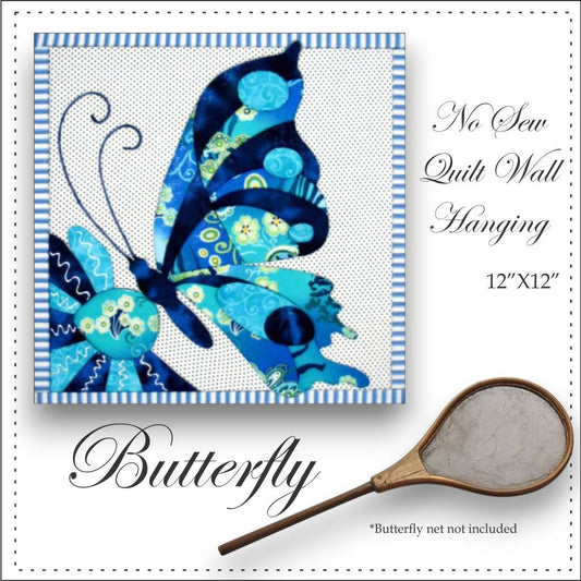 Butterfly DIY Easy Quilt No Sewing by Artsi2 12"X12"