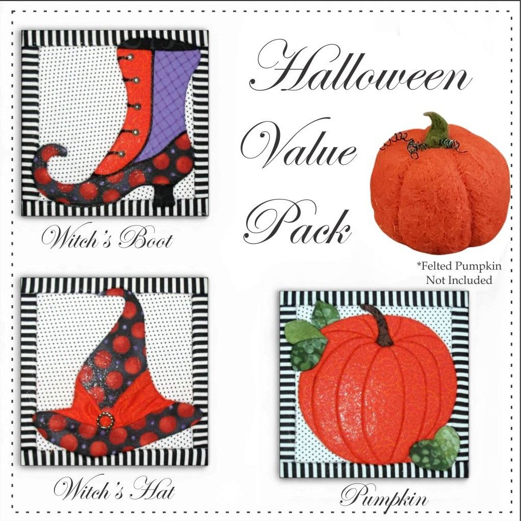 Fun Halloween Quilt Kits Value Pack No Sewing Required by Artsi2