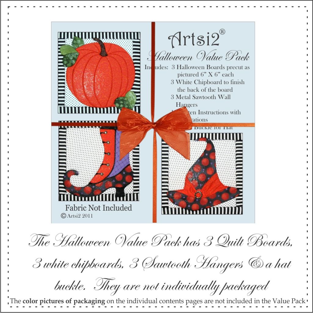 Fun Halloween Quilt Kits Value Pack No Sewing Required by Artsi2