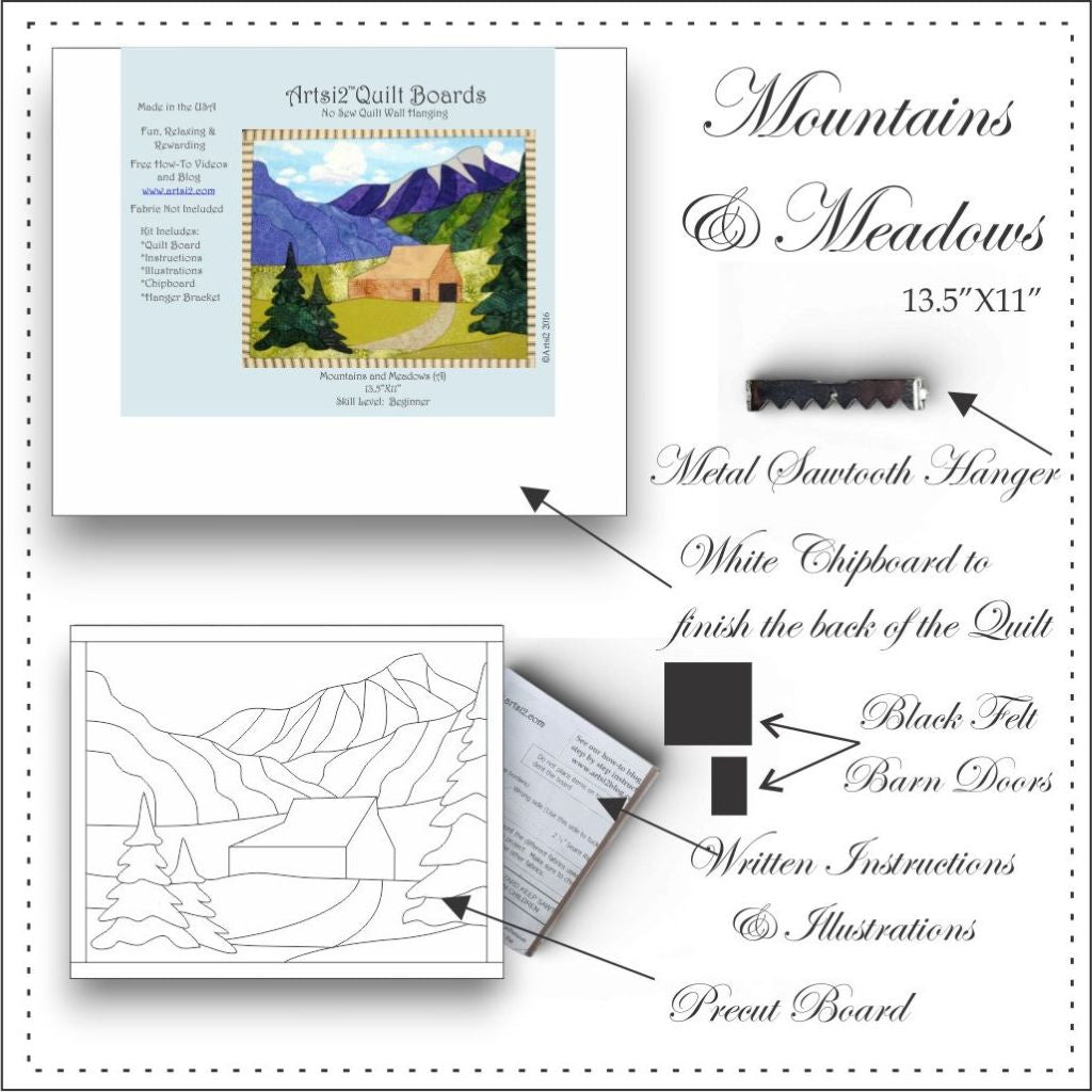 Mountains and Meadows Easy Quilt by Artsi2 13.5"X11"