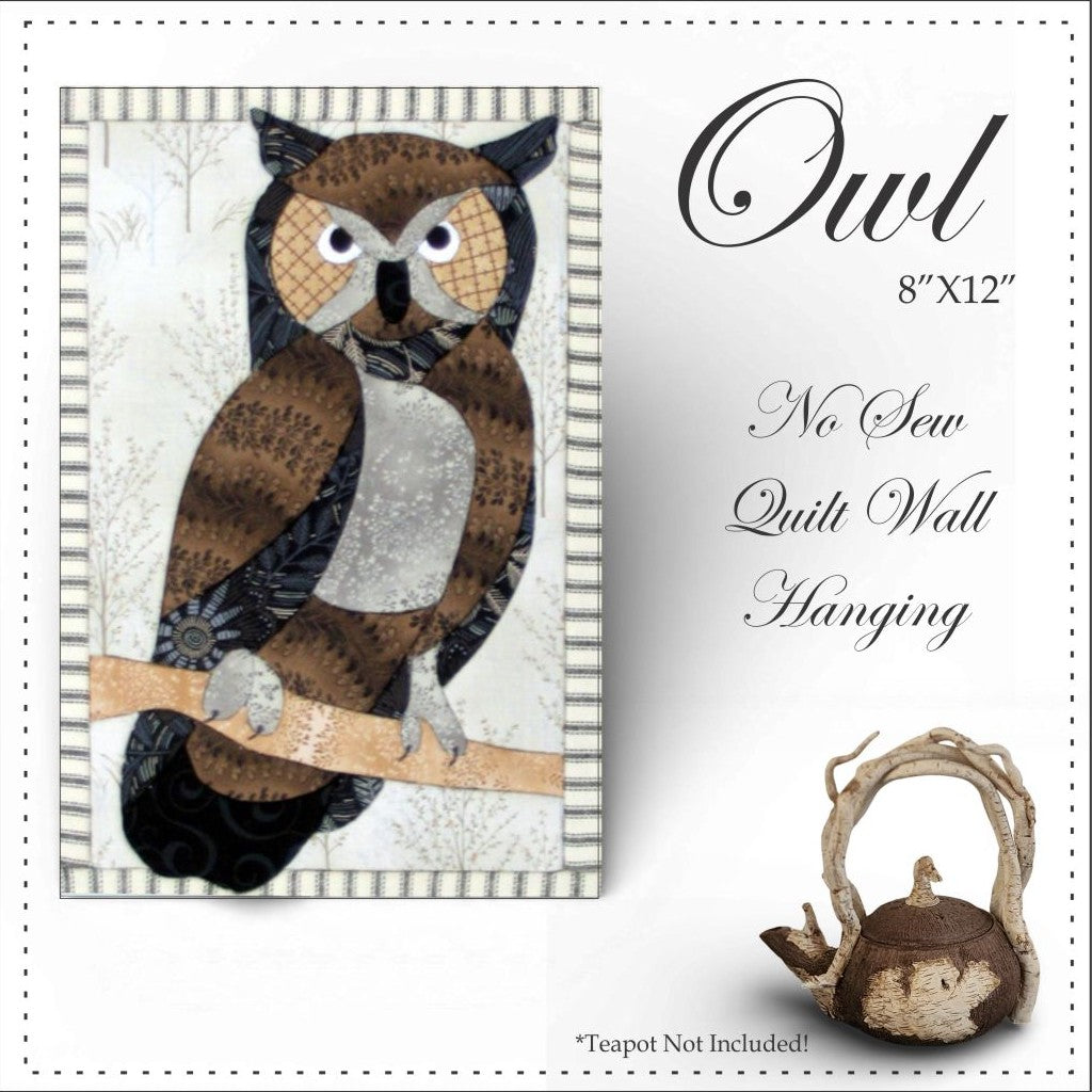 Owl DIY No Sew Quilt by Artsi2 8"X12"