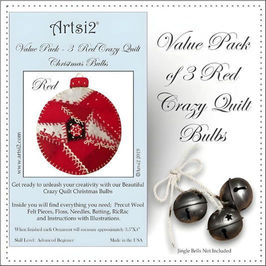 Crazy Quilt Christmas Bulbs Value Pack