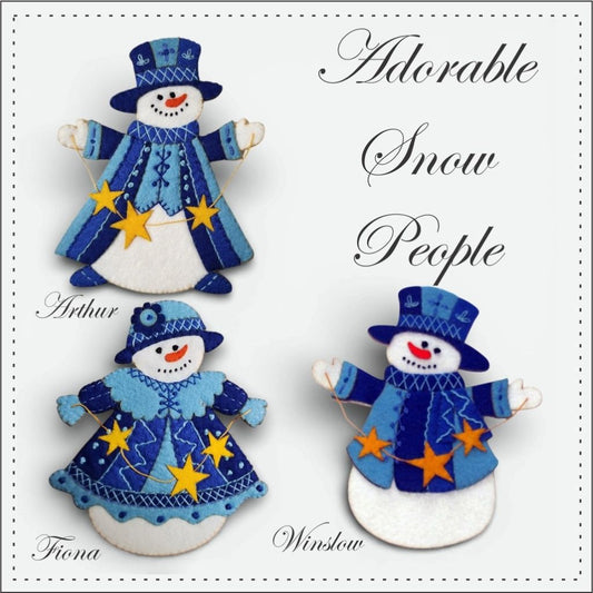 Adorable Snowmen and Snow Woman Embroidery Stitch Kits